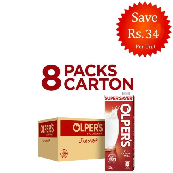 Olper’s Full Cream Milk 1.5L (Pack of 8)