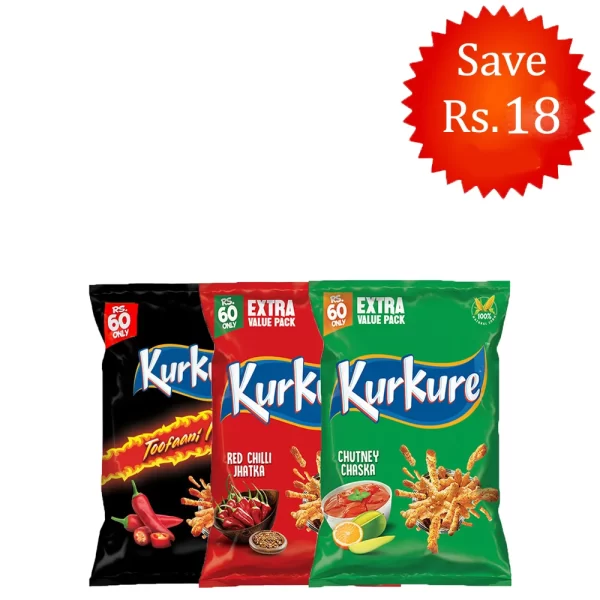 Kurkure 58g Variety Pack (Pack of 3)