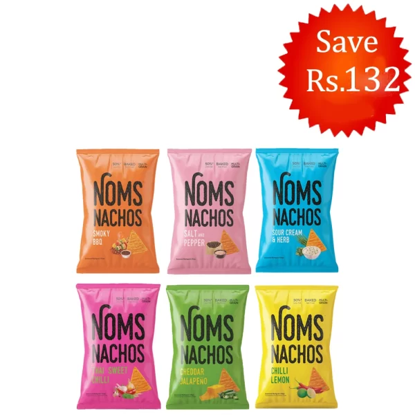 NOMS Nachos 64g Variety Pack (Pack of 6)