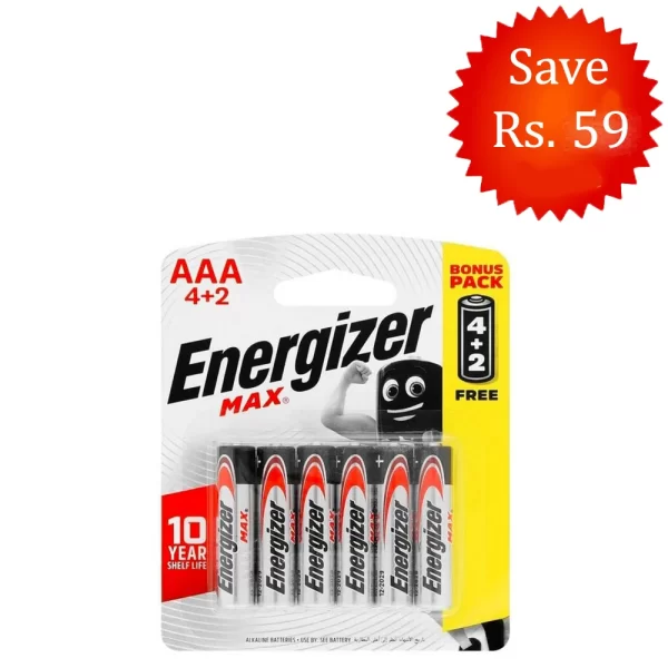 Energizer Max Alk AAA (Pack of 4+2)