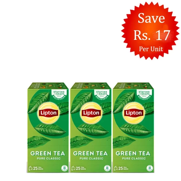 Lipton Green Tea Plain 32.5g 25ct (Pack of 3)