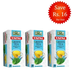 Tapal Green Tea Mint 45g 30ct (Pack of 3)