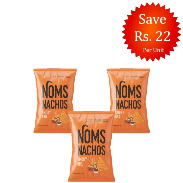 NOMS Nachos Smoky BBQ 64g (Pack of 3)