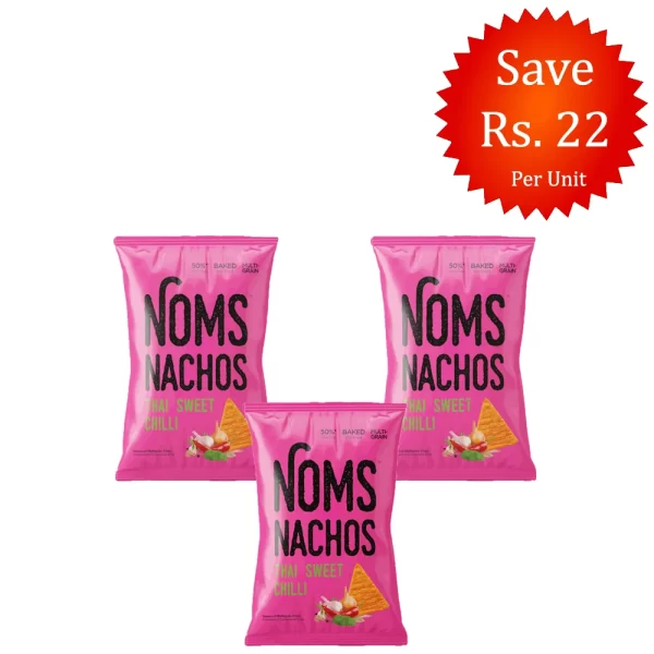 NOMS Nachos Thai Sweet Chilli 64g (Pack of 3)