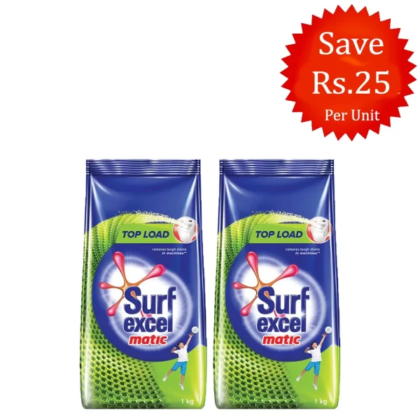 Surf Excel Matic Topload Detergent 1 Kg (Pack of 2)