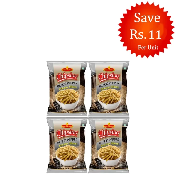 United King Potato Slims Black Pepper (Pack of 4)