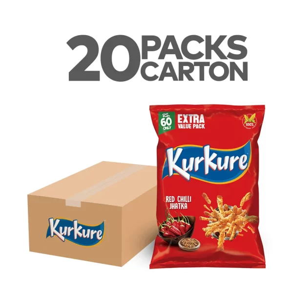 Kurkure Red Chilli 58g Carton (Pack of 20)