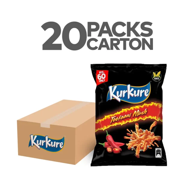 Kurkure Toofani Mirch 58g Carton (Pack of 20)