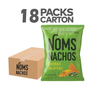 NOMS Nachos Cheddar Jalapeno 64g (Pack of 18)