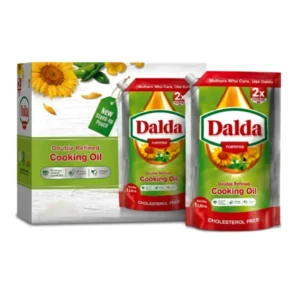 Dalda Double Refined Cooking Oil 1L Stand-up Pouch (Pack of 5)